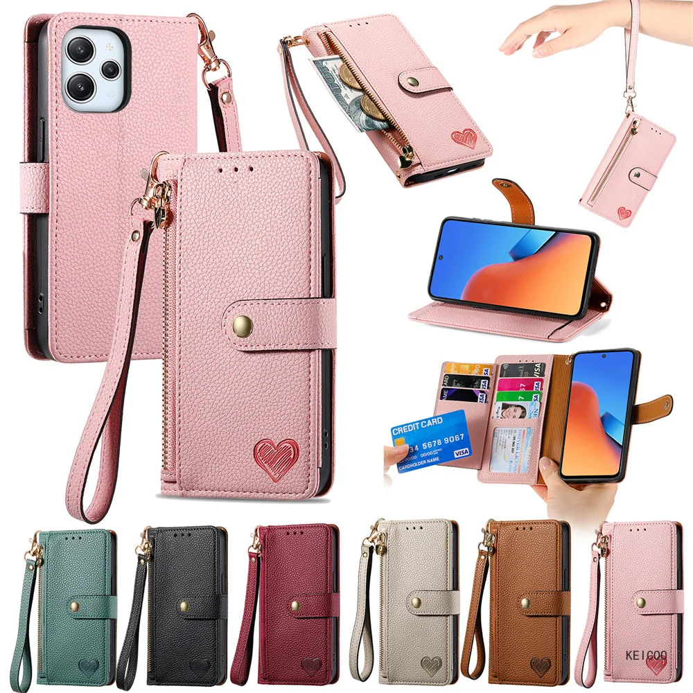 

Защитный чехол для Xiaomi Redmi A1, A2, 12, K60, K60E Ultra Pro, чехол для телефона с защитой от отпечатков пальцев, подключаемый бумажник для карт, чехол для телефона с зажимом