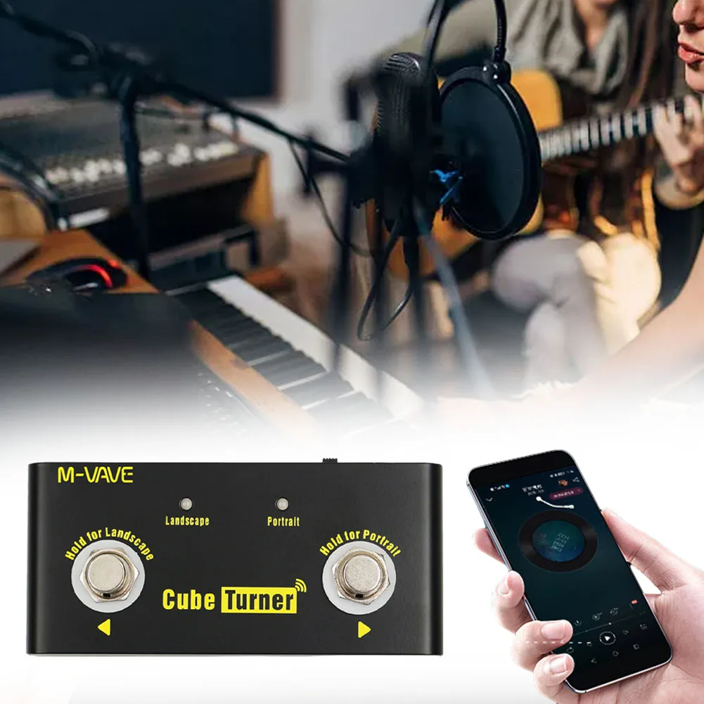 

M-VAVE Cube Turner Wireless Page Turner Pedal Rechargeable Music Sheet Turner Supports Looper Connection Compatible Type-C