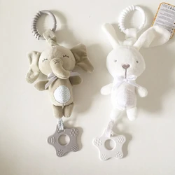 Cartoon Animal Shake Bell Pendant Plush Elephant Rabbit Cute Rattle Windchime G99C