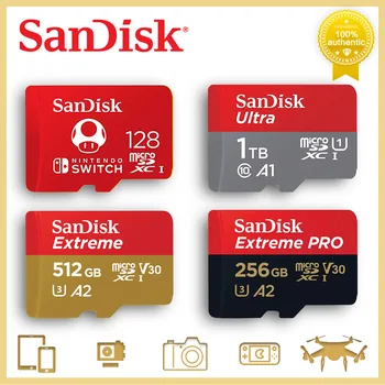 SanDisk Micro SD Memory Card 100% Original C10 U1 U3 4K HD Trans Flash Cards for Camera GoPro DJI Nintendo Switch MicroSDXC Card