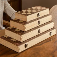 Chess Set - Magnetic Foldable Portable Solid Wood Chess Board - Educational Games for Students and Kids - Christmas Gift 2