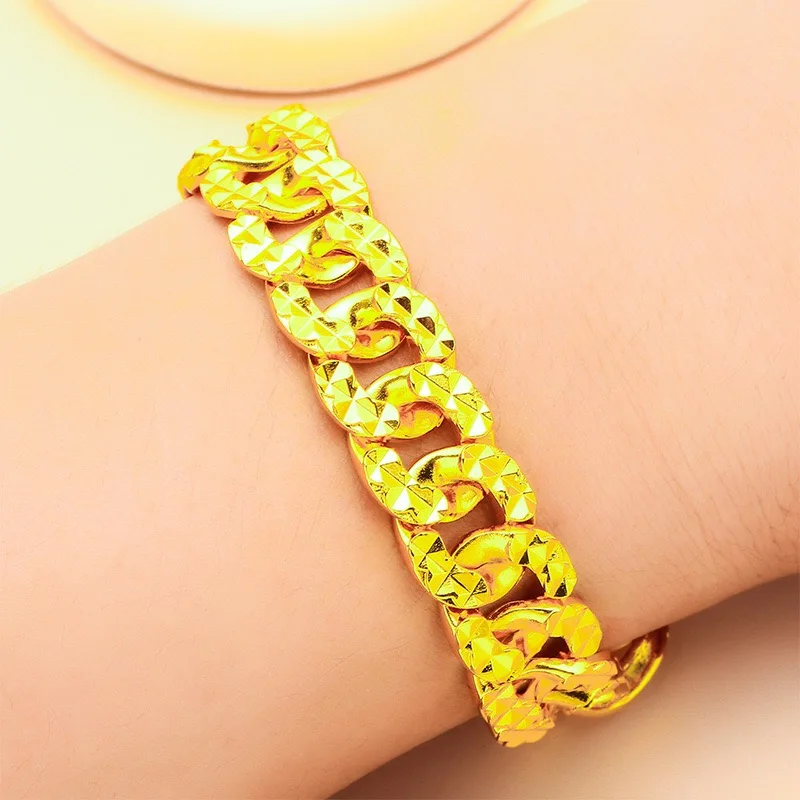 Popular 9999 Pure 24K Real Gold Jewelry Men and Women Classic Gold Bracelet Luxury Gold Jewelry Gift Bracelet - 2