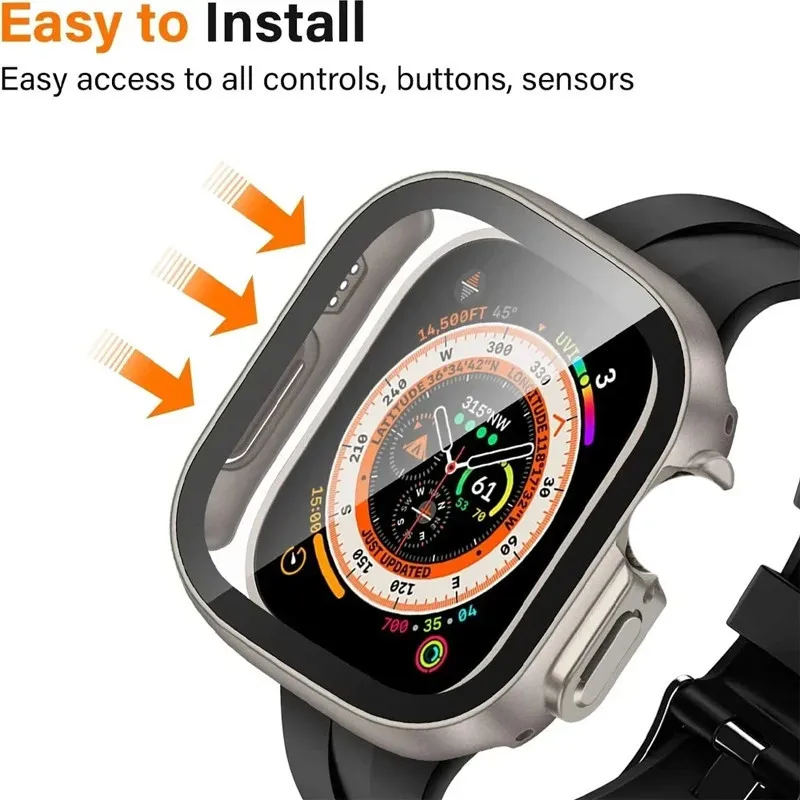 Premium Protective Glass Case for Smartwatch - Durable PC Cover, Multiple Sizes Available