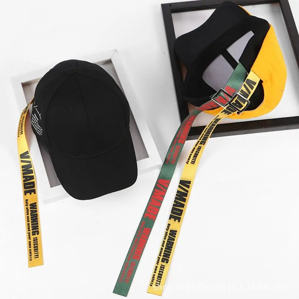 Streetwear Punk Sonnenschutz-Kappe mit Langem Band Hip-Hop Hüte Entenschnabel-Mütze Baseball-Caps – Detail 6