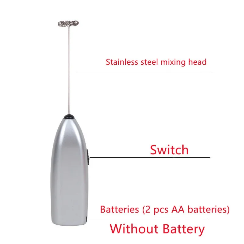 Milk Frothers Handheld Stainless Mini Electric Egg Beater Coffee Milk Tea Blender Beat Up the Cream Stirring Kitchen Tool