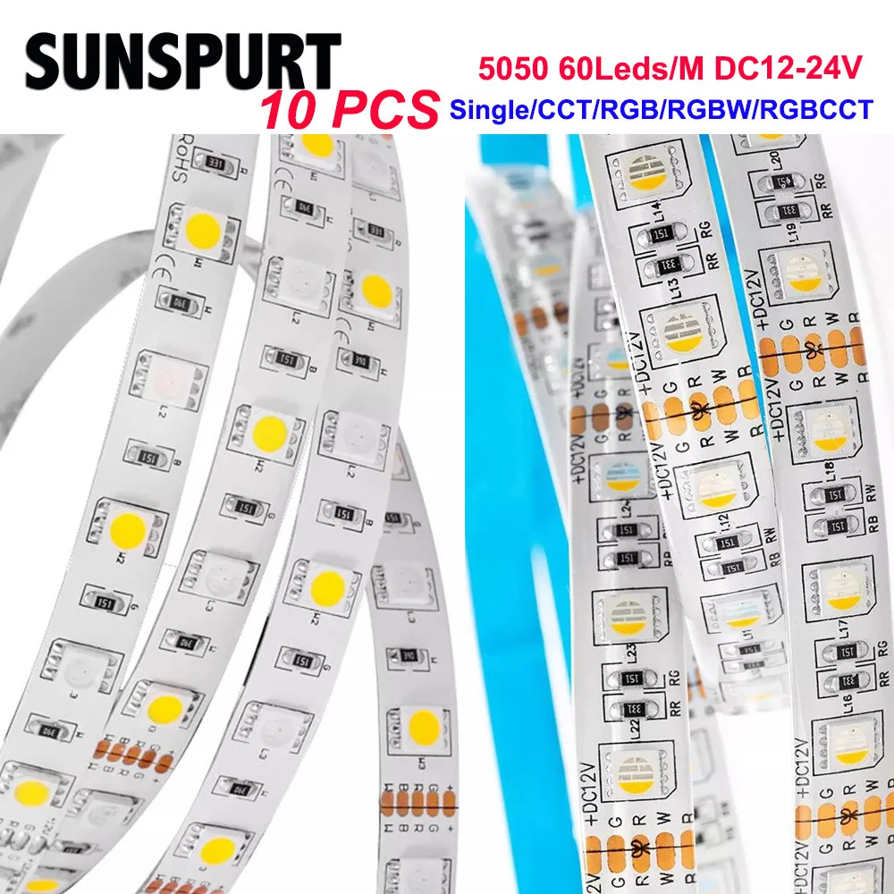 

Светодиодная лента, 5-100 м, 5050 Rgb-лента, 12 В, 4 в