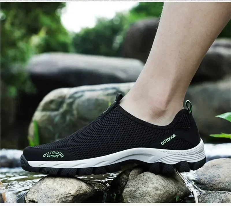 Men Non-slip Climbing Shoes Slip On Men's Mesh Sneakers 2025 Summer Man  Breathable Casual Shoe Big Size for 44 45 46 47 48 49 4