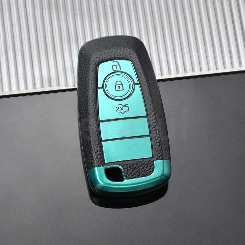 Premium TPU Leather Car Key Fob Holder Case Cover