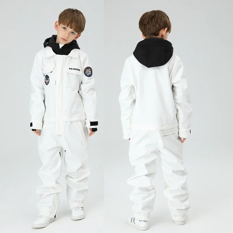 Children Ski Suit Skiing Jumpsuit Boys Girls Winter Outdoor Warm Windproof Waterproof Snowboard Suit Kids Ski Overalls Snow