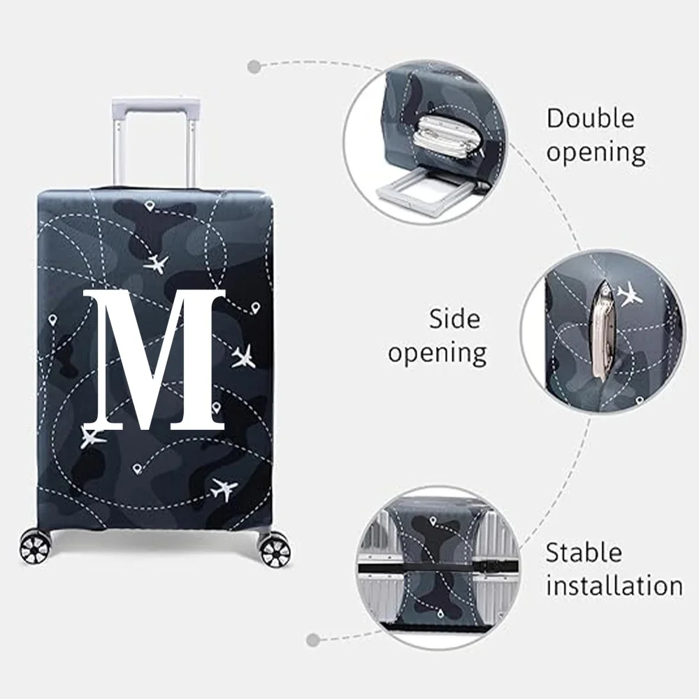 Stretch Fabric Luggage Protective Cover Dust Cover Anti-Scratch Suitcase Suit for 18-32 Inch Bag White Letter Travel Accessories luggage cover
