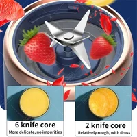 WXCOO – ensemble de tasses de presse-agrumes, mélangeur de Smoothie automatique avec 6 lames, presse-fruits Orange Portable, mélangeur de voyage au citron 2