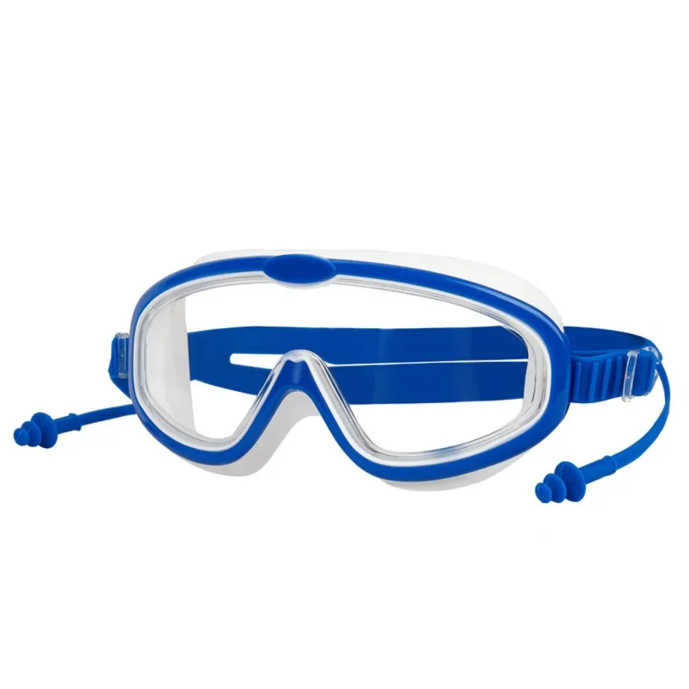 Large Frame Swimming Goggles with Earplugs for Kids Children's Antifog Swim Pool Glasses Waterproof HD Swim Eyewear swimming goggles