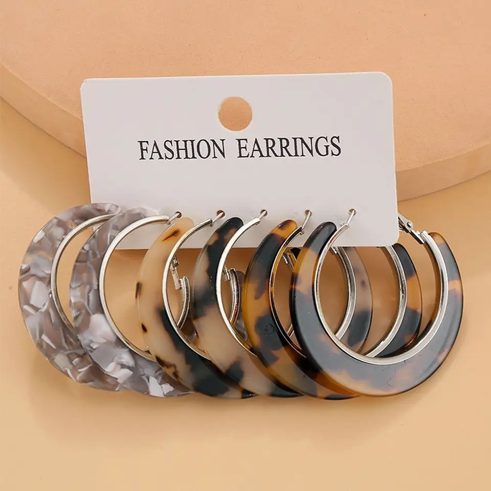 Wendalern Grandi Orecchini A Cerchio Acrilico C A Forma Di Orecchini A Cerchio In Resina Chunky Orecchini A Cerchio Aperto Carino Caramelle Orecchini Geometrici Gioielli Per Le Donne Ragazze (blu