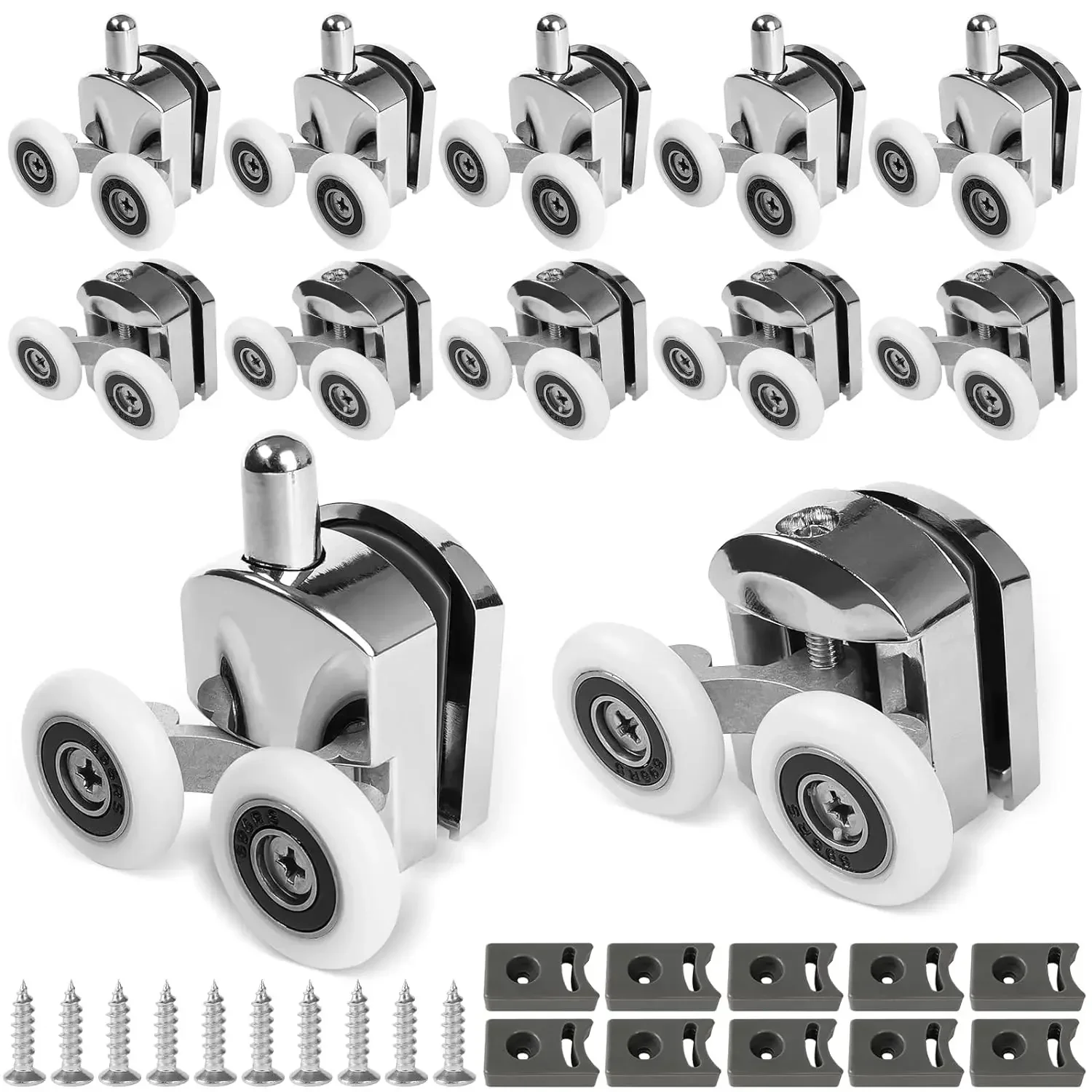 Shower Door Rollers 23mm Zinc Alloy Shower Door Wheels Curved Rollers Anti-Collision Block Bathroom Accessories