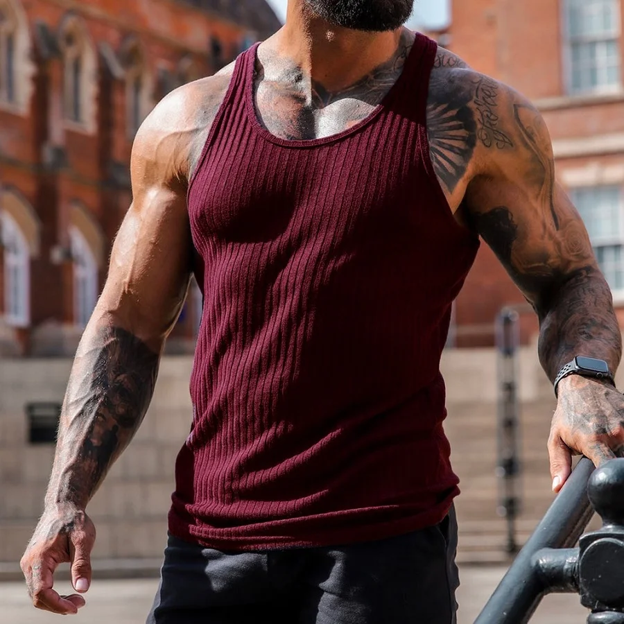 Summer Mens Tank Tops Quick Dry Casual Singlets Tank Top Men Sleeveless  Bodybuilding T-shirt Muscle Gyms Fitness Vest Undershirt