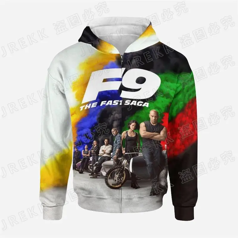 thumbnail image 1 of Sudadera con capucha y cremallera con estampado 3D de Fast & Furious para hombre y niño, estilo de carreras de carretera, superventas, para primavera y otoño, 1 of 5