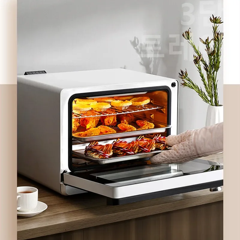 Daewoo Tabletop Oven Electric Steam Oven Small 26L Home Steam Grill Fry 3 In 1 Multi-fuctional Electric Kitchen Appliances