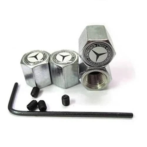 Antirrobo Aluminio Para Valvula De Neumatico Compatible Con Mercedes (4 Uds) Plateado|Vástagos y tapas de válvulas| - AliExpress
