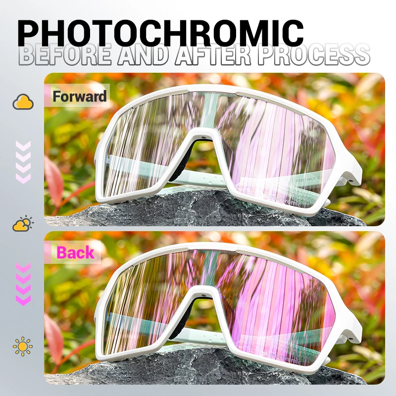 Photochromic UV400 Outdoor Sports Eyewear - Unisex Cycling, Running, and Hiking Sunglasses