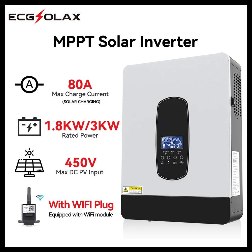 Onduleur Solaire Hybride 5000VA DC 48V à AC 230V Convertisseur