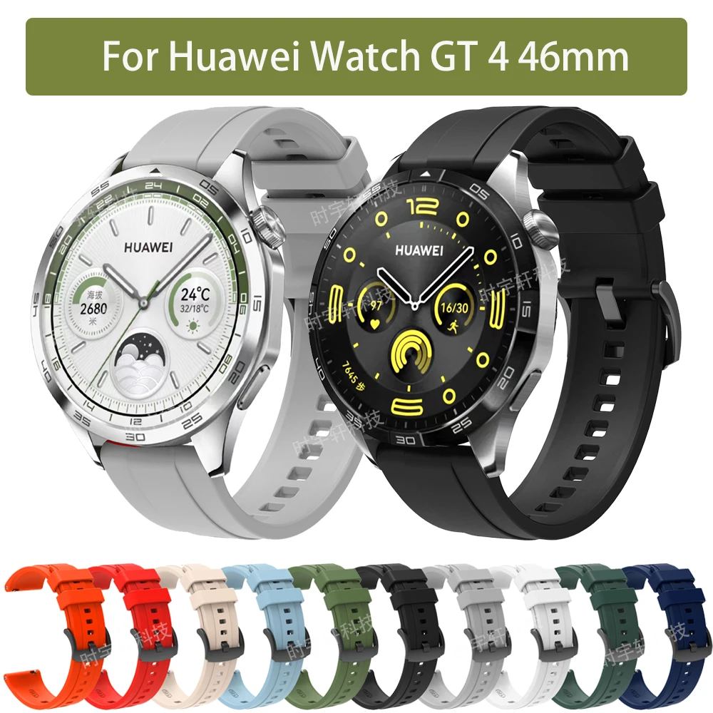 

Ремешок силиконовый для Huawei Watch GT3 GT 4 46 мм, спортивный браслет для Huawei GT 3/GT2 Pro/GT Runner 2E/Watch 3 4, 22 мм