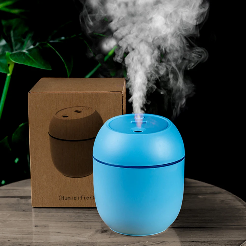 USB Portable Air Humidifier 250ML Essential Oil Diffuser 2 Modes Auto Off with LED Light for Home Car Mist Maker Face Steamer