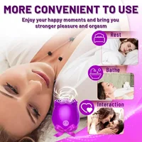 2-in-1-Rosenspielzeug, Simulationsvibrator, leistungsstarke Saugvibratoren, 10 Modi, G-Punkte, vaginale Stimulierung, Saugmassagegerät, Nippel-Sexspielzeug 3