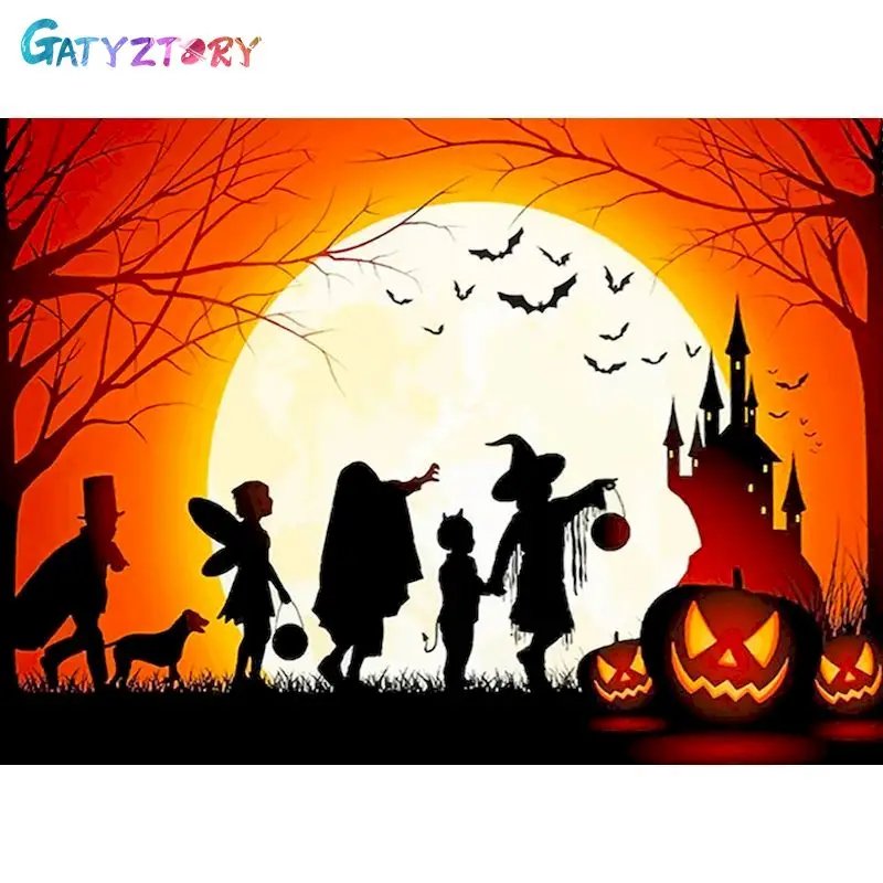 

GATYZTORY DIY Pictures By Number Halloween Kits Home Decor Painting By Numbers Scenery Drawing On Canvas HandPainted Art Gift