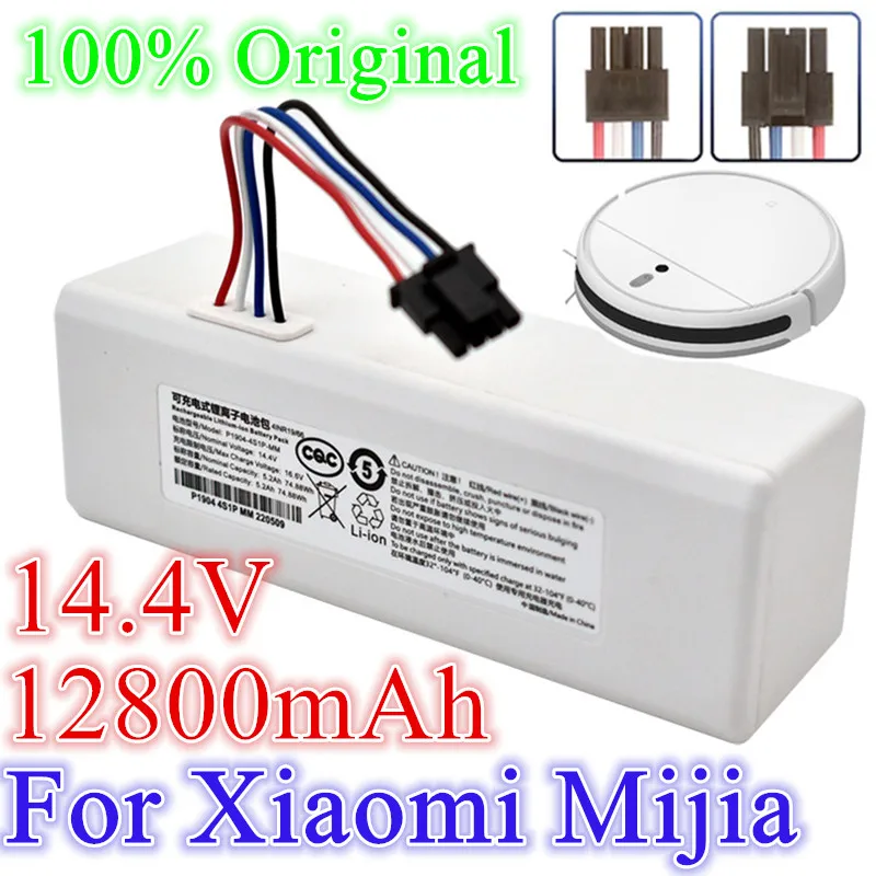 

original 14.4V 12.8Ah Li-Ion Rechargeable Battery for mijia 1c stytj01zhm robot vacuum mop cleaner accessories parts
