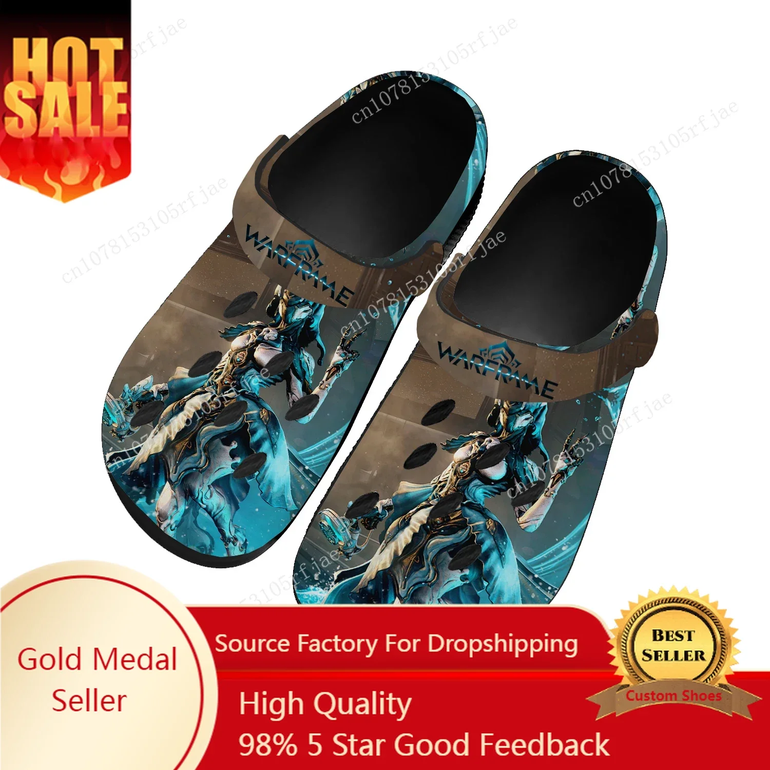 

Hot Cartoon Game Warframe Home Clogs Mens Womens Teenager Tailor Made Water Shoes Garden Beach Fashion Hole Slippers Sandals