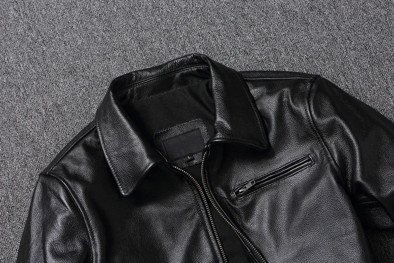 Description Picture 6 of itemNew Fashion Swallowtail Style Genuine Leather Jacket Men Slim Mens Jacket Boy Real Cowhide Coat Cow Clothing Spring Autumn