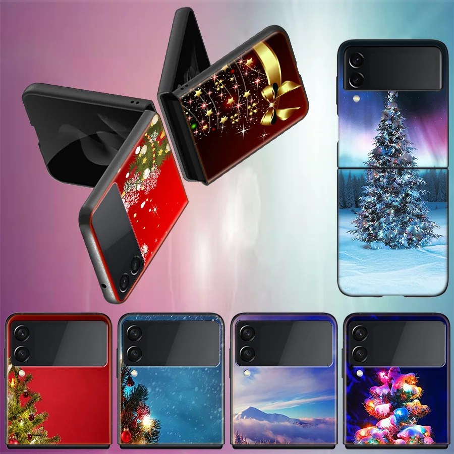 Merry Christmas Tree Deer Per Samsung Galaxy Z Flip 5 4 3 Custodia Rigida Antiurto Per Telefono Z Flip 5 5G Z Flip 5 4 5G Tpu Pc