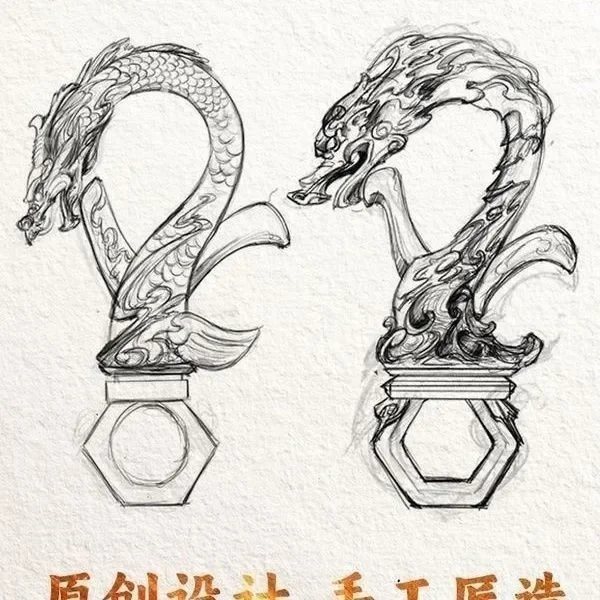 앤틱 드래곤 키체인 국민 트렌드 크리에이티브 오토바이 펜던트 개인 맞춤형 레트로 작은 열쇠고리 참