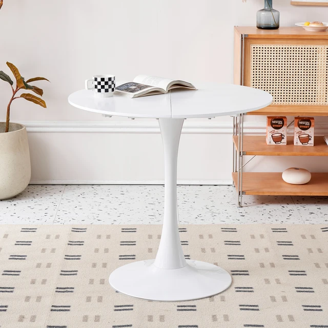 White Round Table Modern Computer