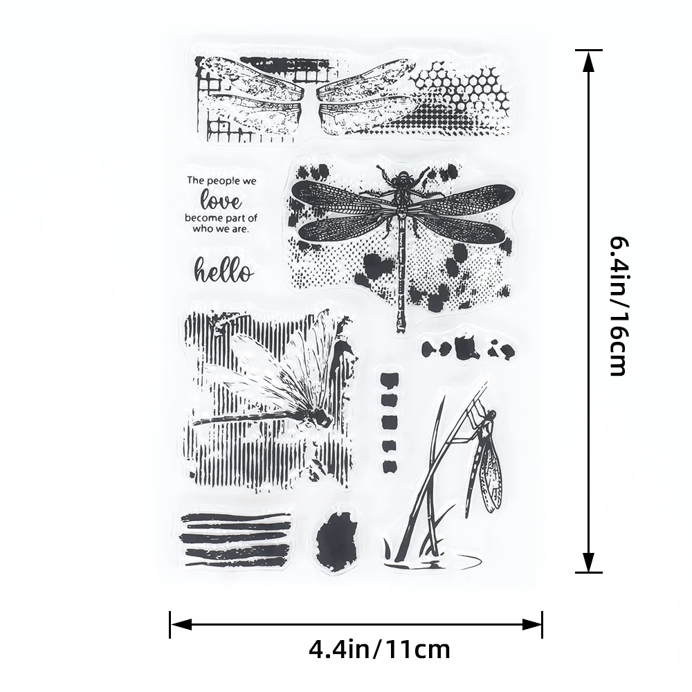 Retro Animal Silicone Clear Stamps Diy Journal Planner Scrapbooking Craft Supplies Watercolor Dragonfly Transparent Rubber Stamp