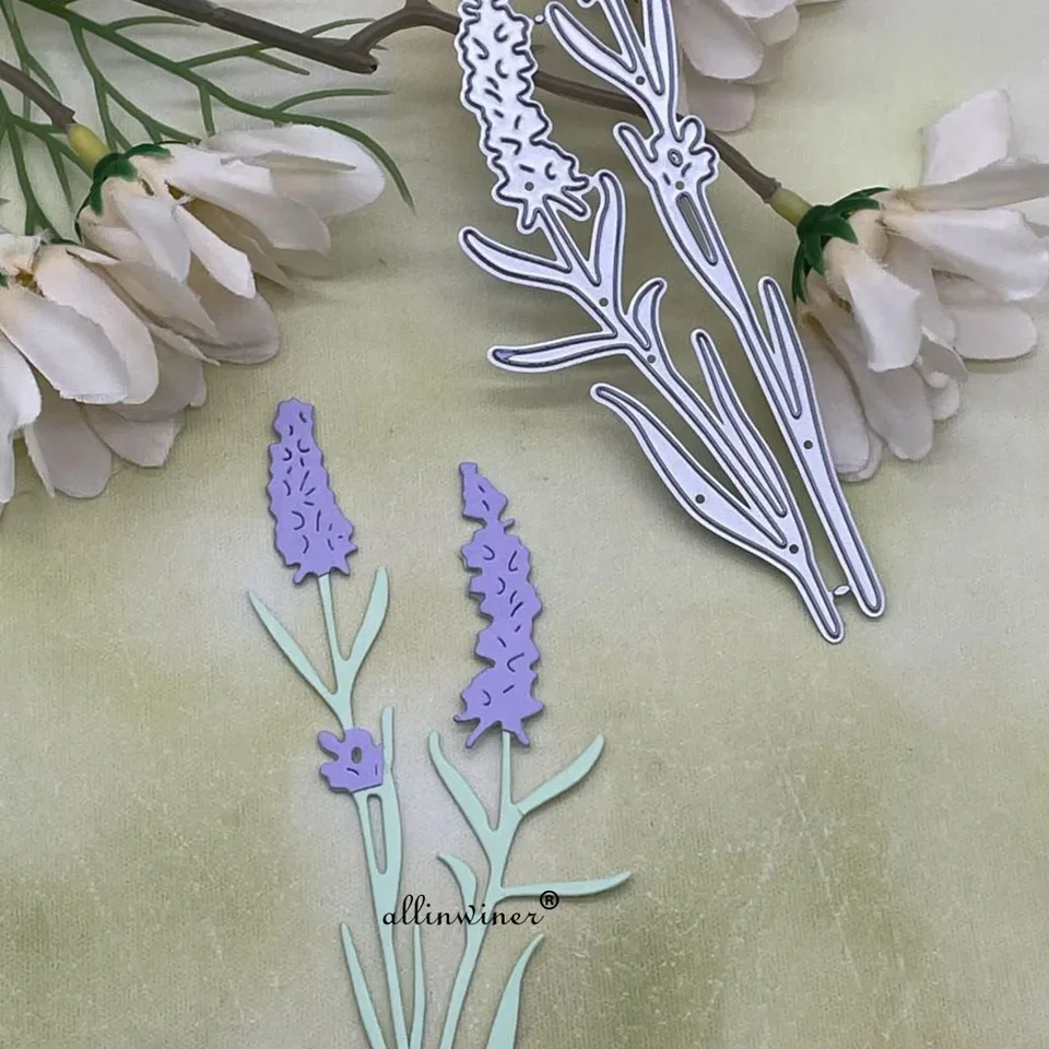 Troqueles De Metal Para Ramo De Lavanda, Tarjetas De Papel De Ramo De