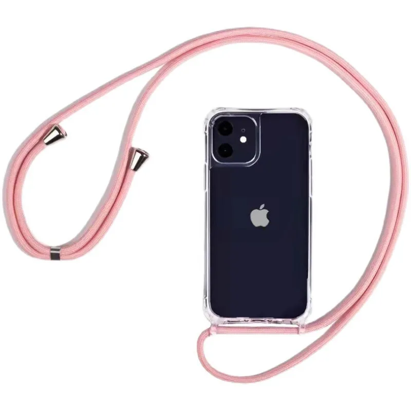 thumbnail image 1 of Crossbody Necklace Cord Lanyard Transparent Hard Case For iPhone 14 13 12 11 Pro Max XS XR X 8 7 Plus 15 Clear Soft Cover, 1 of 5