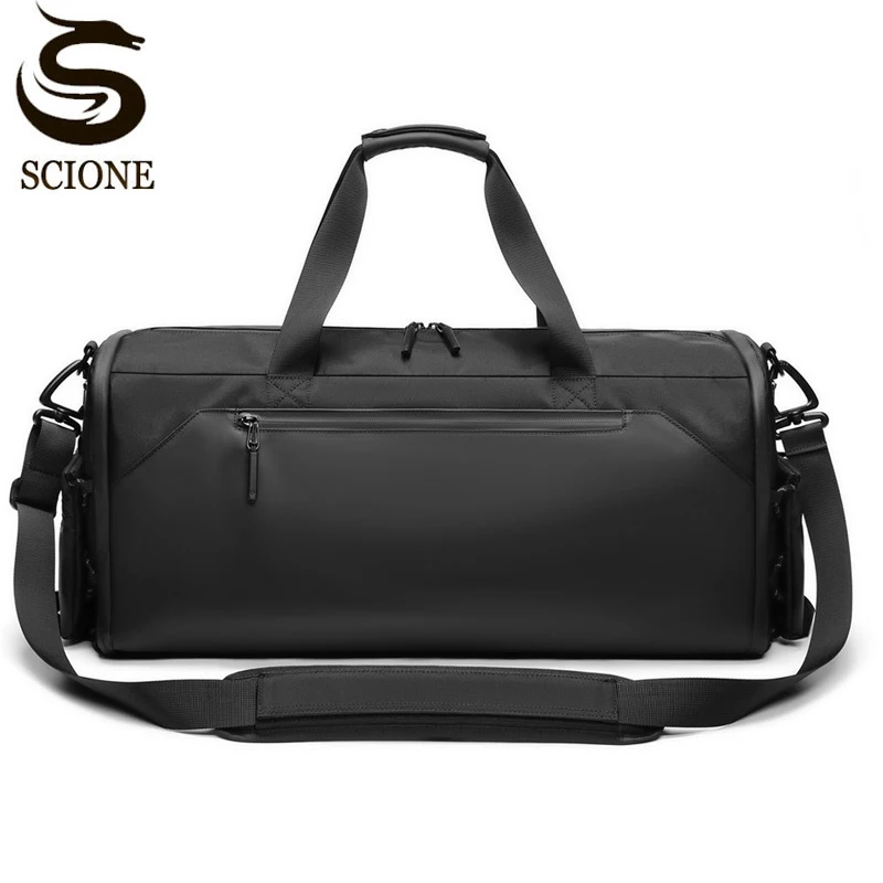 

Men PU Leather Travel Bag Carry on Luggage Duffel Casual Shoulder Handbag Tote Business Large Weekend Fitness Training XM73