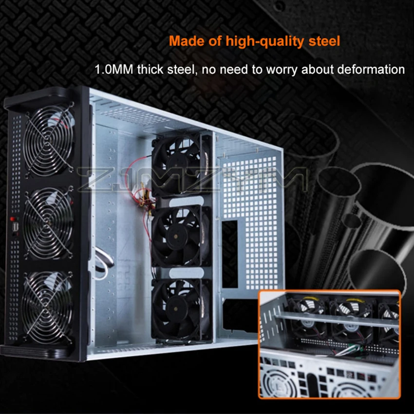 Eth Mining Rig Frame Case Gpu Gpu 65 mm Plug-in Direto Máquina Btc - Imagem 3