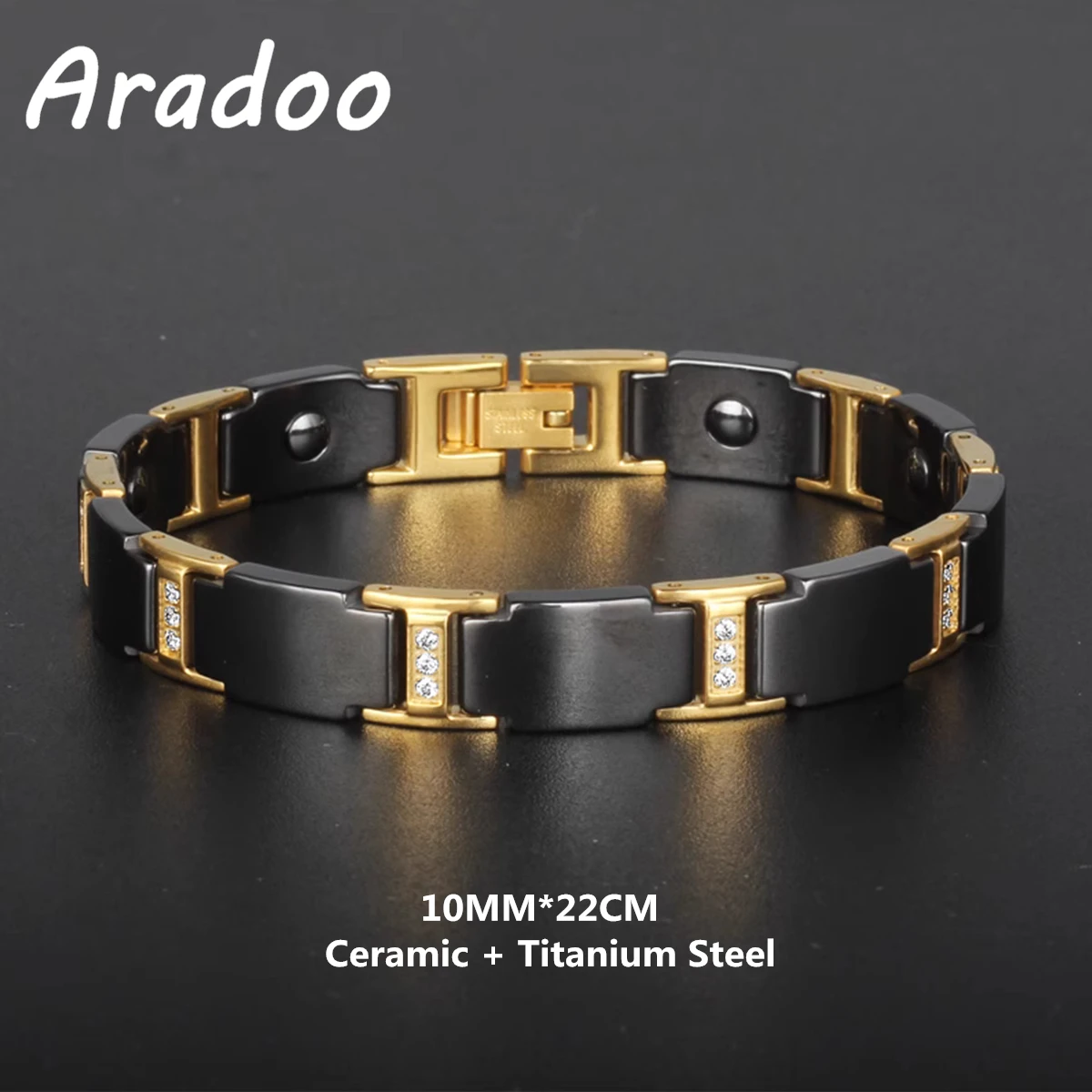 Titanium Staal Keramische Armband Koreaanse Versie Negatieve Ionen Antioxidant Anti-Straling Vetverbranding Gezondheid Magnetische Armband