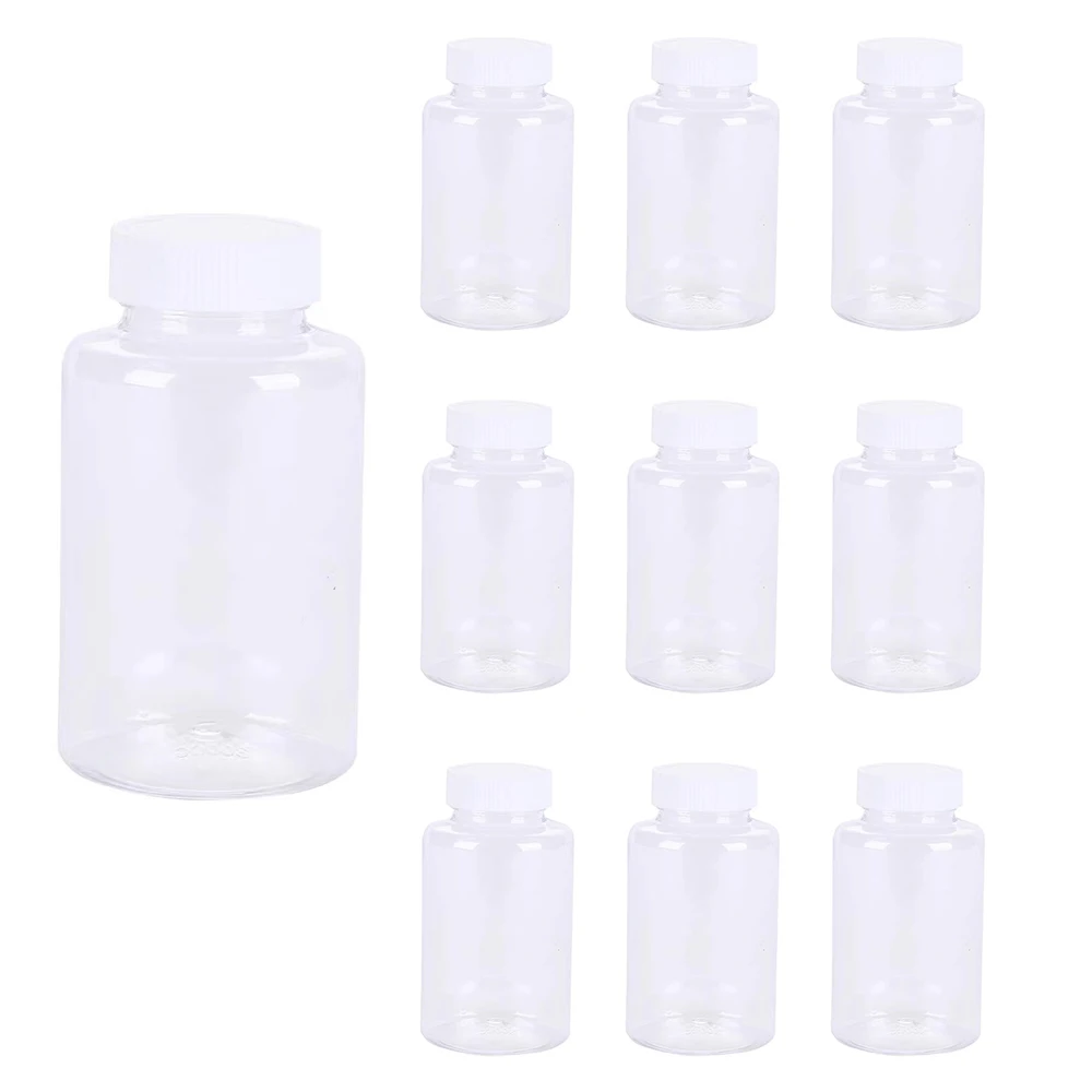 5pcs 15ml-100ml Empty Refillable PET Transparent Plastic Jar Bottle Travel Cosmetic Container Pot Holder Case Plastic Screw Lid