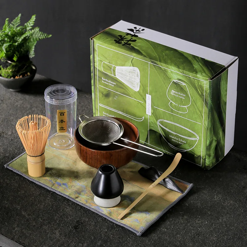 

4-7pcs Matcha Tea Set Home Office Lounge Tea-Making Tools Wooden Tea Bowls Baaburi Accessories Japanese Tea Ceremony Gifts