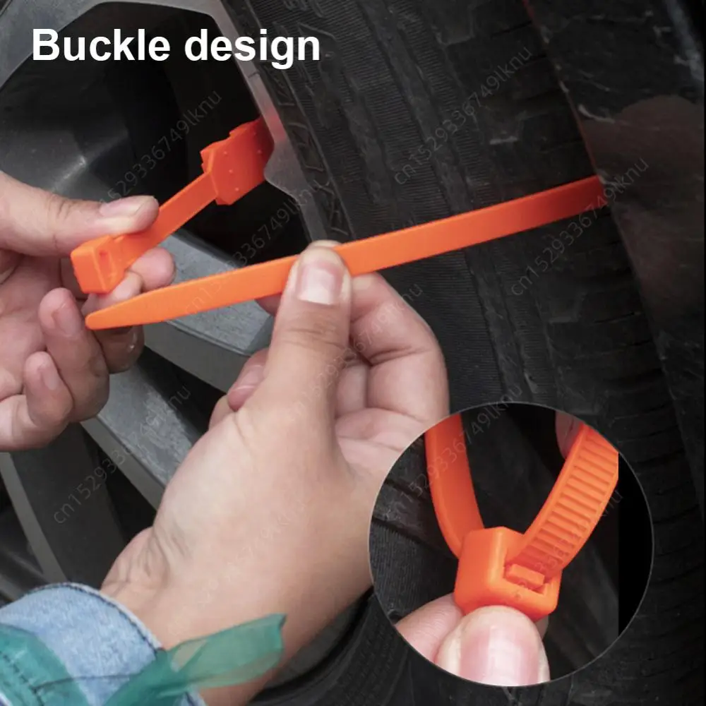 40-10pcs Nylon Anti-skid Wheel Tyre Cable Belt Disposable Car Tires Snow Chain Antiskid Snow Tire Emergency Cable Belt Chains