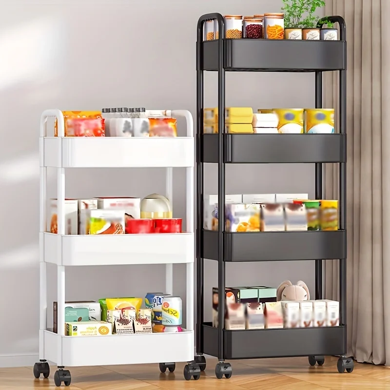 Rolling Storage Cart with Wheels Detachable Utility Storage Basket Organizer Shelves for Bathroom Kitchen