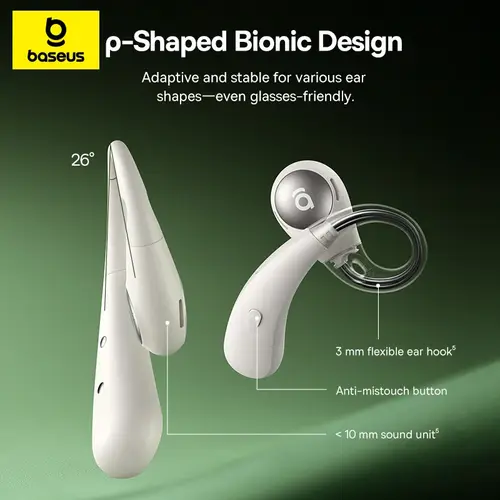 Baseus Eli Sport 2 Open-Ear Wireless Earphones Bluetooth 6.0 OWS Headphones Hi-Res with LDAC OWS Earphones Earhook Sport Earbuds - Image 4
