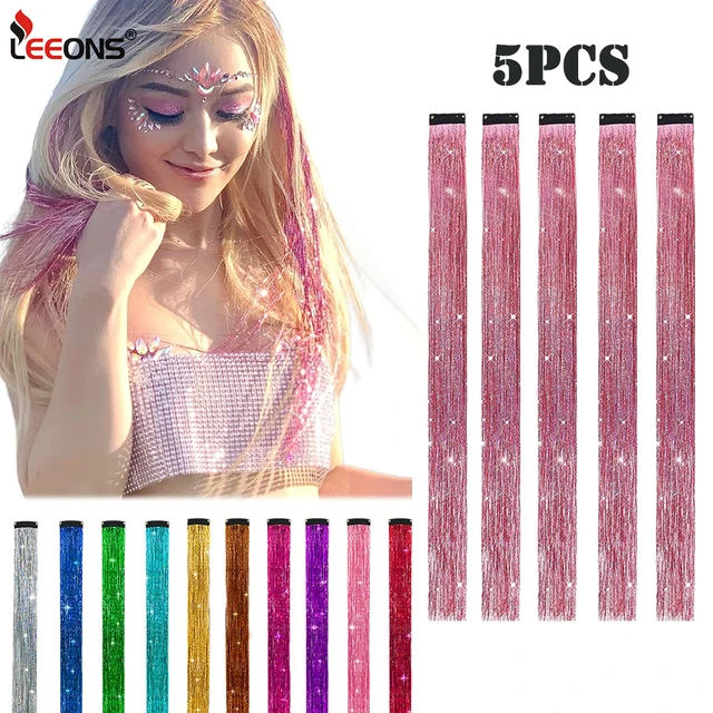 5Pcs/Pack Sparkle Hair Extensions Clip In Rainbow Shiny Sparkle Hair Tinsel Heat Resistant Sparkle Hair Extensions For Braids 5Pcs Pack Sparkle Hair Extensions Clip In Rainbow Shiny Sparkle Hair Tinsel Heat Resistant Sparkle Hair.jpg