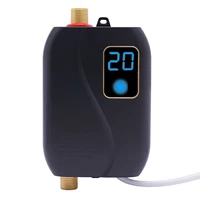 Chauffe-eau instantané 3500W en acier inoxydable, chauffe-eau électrique de cuisine 25-50 ℃   Mini chauffe-eau avec écran LCD pour salle de bain 8