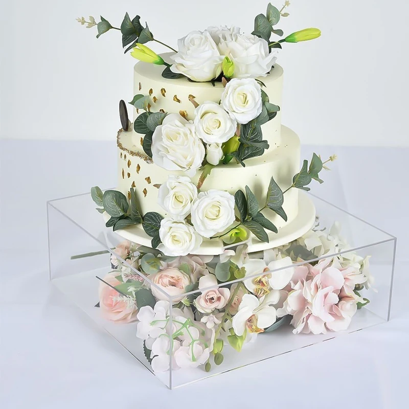 Acrylic Cake Display Board Square Round Cake Edge Smoother Scraper Tray DIY Refillable Board Base Clear Stand Tools