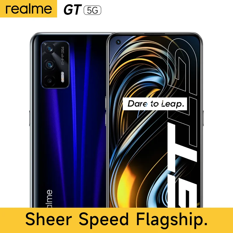  realme GT, 8GB 128GB, Unlocked, Snapdragon 888 with 64MP AI  Triple Camera, 4500 Battery 65W SuperDart Charge, 120Hz 6.43 Super AMOLED  Fullscreen, Global Version (EU Charger with Adapter US), Silver 