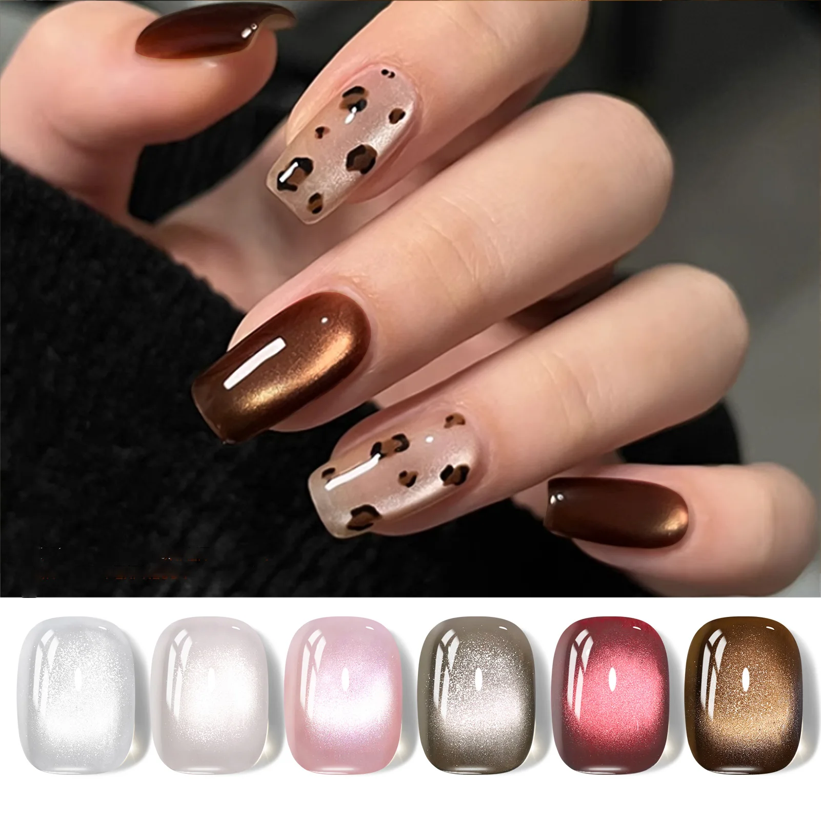 본 프리티 6병 7ml 흑요석 오드캣 마그네틱 젤 세트 블러드 레드 울트라 샤인 쏙 오프 UV 젤 네일 아트 바니쉬 매니큐어 세트